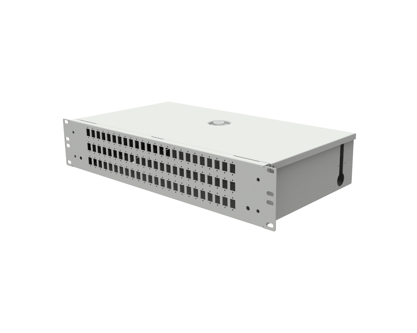 Fiber optic patch panels - solid: PSS-19"-240-2U-48-SCD-0K3-S-R7035